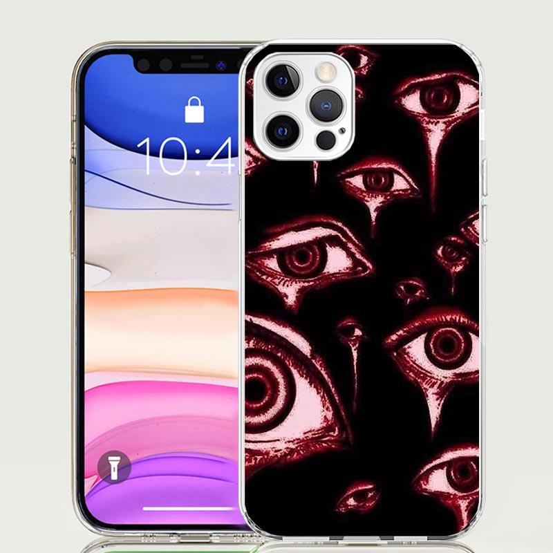 Scary Face Eyes Phone Case for Apple iPhone 17 Air 16 15 Plus 14 + 13 Mini 12 11 Pro Max 7 8 SE 16Max Soft Shell Cover Coque 17