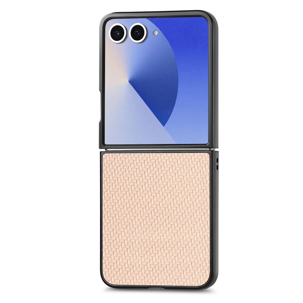 For Samsung Galaxy Z Flip7 5G Case Carbon Fiber Texture PU+PC+TPU Phone Back Cover