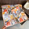 Luxury Brand 2026 Silk Square Scarf Women Cat Neck Hair Tie Band Beach Hijab Kerchief Head Headbands Bandana Female Foulard 70cm