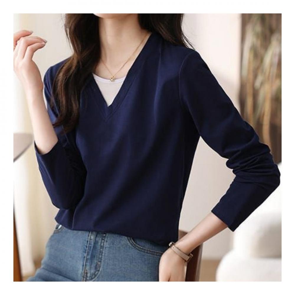 Navava Simple Daily Plain Long Sleeve T shirT nT1000