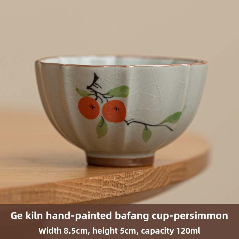 Creative Hand-painted Bamboo Teacups Retro Ceramic Tea Mug Chinese Kung Fu Master Cup Household Small Tasting Teaware Drinkware