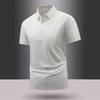 Men's Solid Color Quick Dry Polo Shirt Short Sleeve Breathable Black Top
