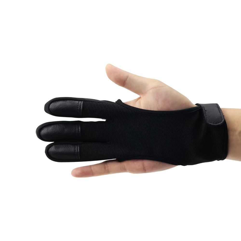 Non-Slip Recurve Bow Gloves Leather Fingertip Shooting Hand Guard  Teenagers Use