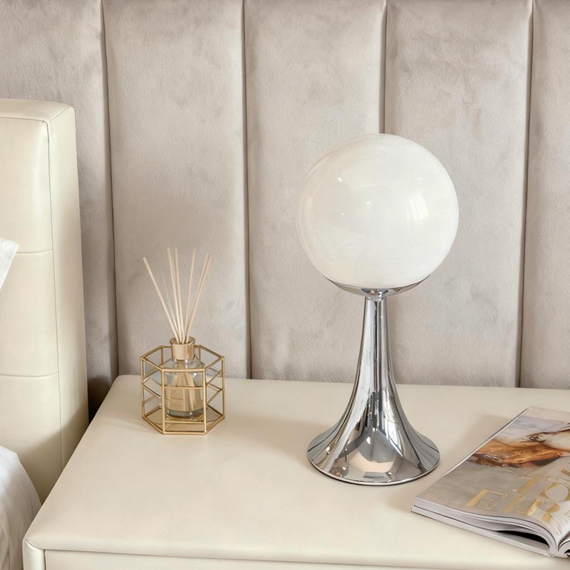 Vintage Retro Spherical Bedside Table Lamp - Artistic Night Light for Bedroom & Study Decor
