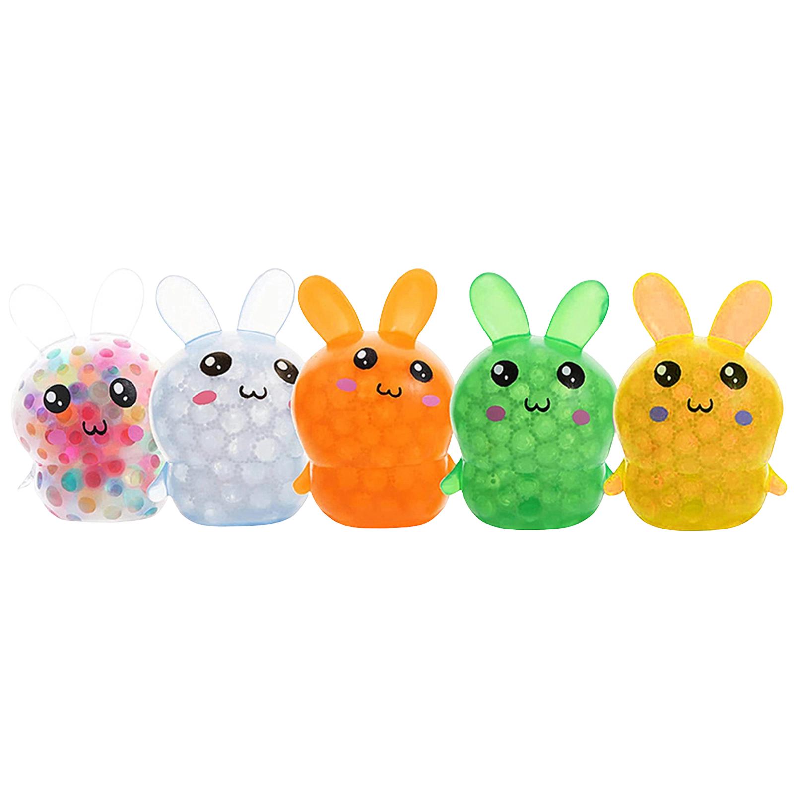 

Easter Bunny Squeezable Toy Set (5pcs), TPR Bead Bunny For Stress Relief one size