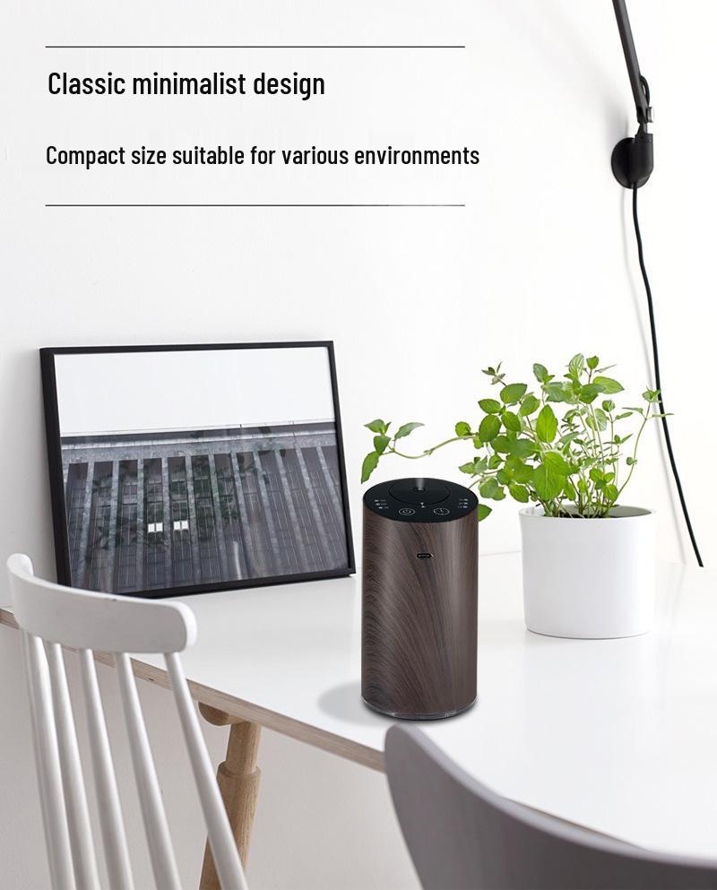 Wood Grain Aroma Diffuser: Long-Lasting Mist for Office, Car, or Bathroom Freshening.