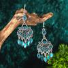 Vintage Ethno Strass Quaste Wassertropfen Ohrringe für Damen Boho Hohl Geometrisch Hängende Ohrringe Pendientes Mujer Brincos
