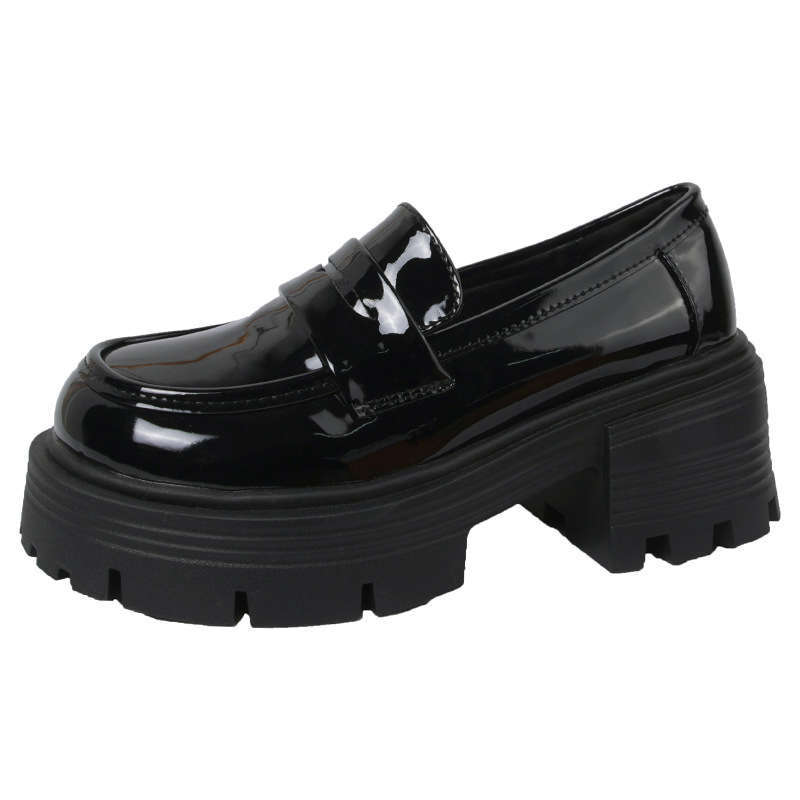 Retro British style big head platform small leather shoes  summer new Japanese jk with skirt uniform single shoes