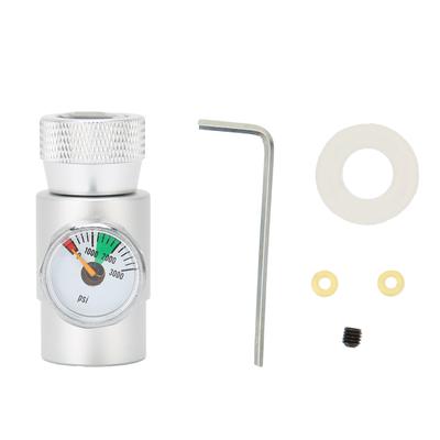 Adaptateur de Recharge CO2 Connecteur Régulateur de Gaz Argent Soda ASA avec Manomètre 3000psi