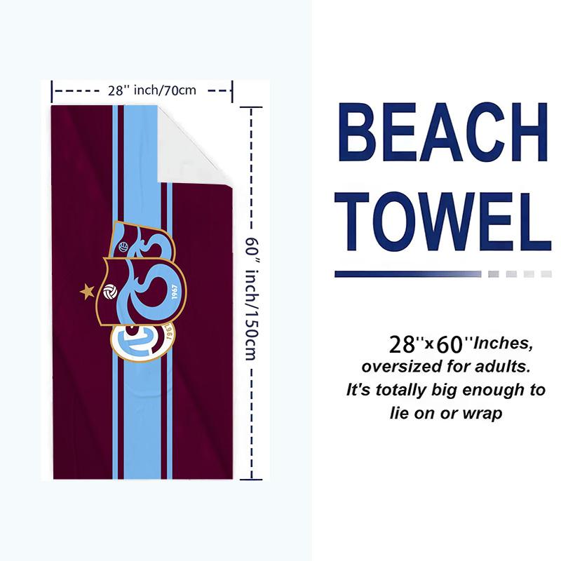 Trabzonspor Print Beach Towel, Large Soft Quick Dry Towel for Beach Camping Swimming
