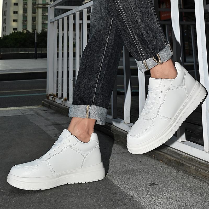 Fashion Fashion Comfortable Footwear Tenis Mens Shoes Genuine Leather Men Casual Shoes Brand High quality Men's leather White Sneakers