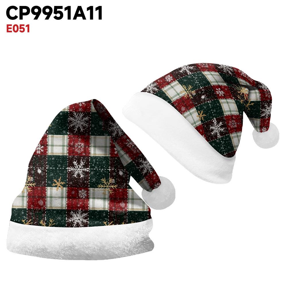 

2024 New Double-Sided Plush Velvet Santa Hat for Adults and Children - Custom Printed Medium (40x30 cm)