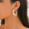 French Retro Irregular Pearl C-Shaped Earrings - Elegant Light Luxury Studs for Women