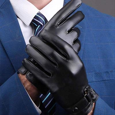 1 Pair Wrist Support Men Full Palm Touch Screen Texting Gloves Warm Lined Thick Winter Gloves