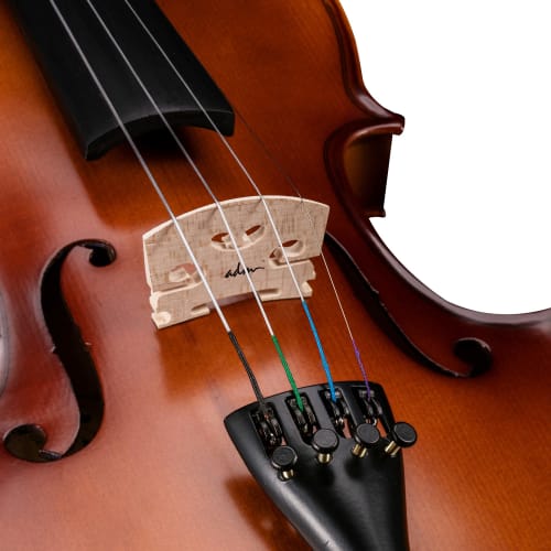 ADM Full-Size 4/4 Matte Violin Beginner's Set, Includes Case, Violin Stand, Music Stand, Bow, Shoulder Rest, Tuner, Fingerboard Stickers, Rosin, Matte