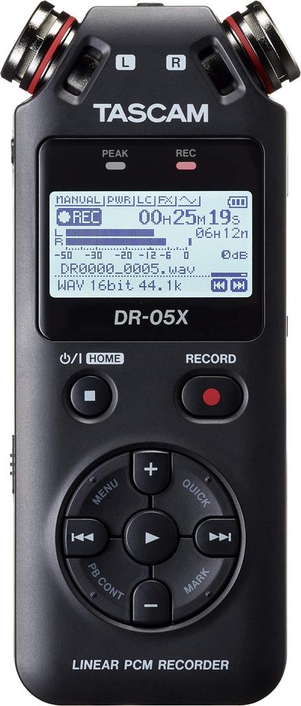 TASCAM USB Audio Interface Stereo Linear PCM Recorder Handy Recorder with USB Suitable for Audio DR-05X Microphone, YouTube, ASMR, 24/96 Hi-Res