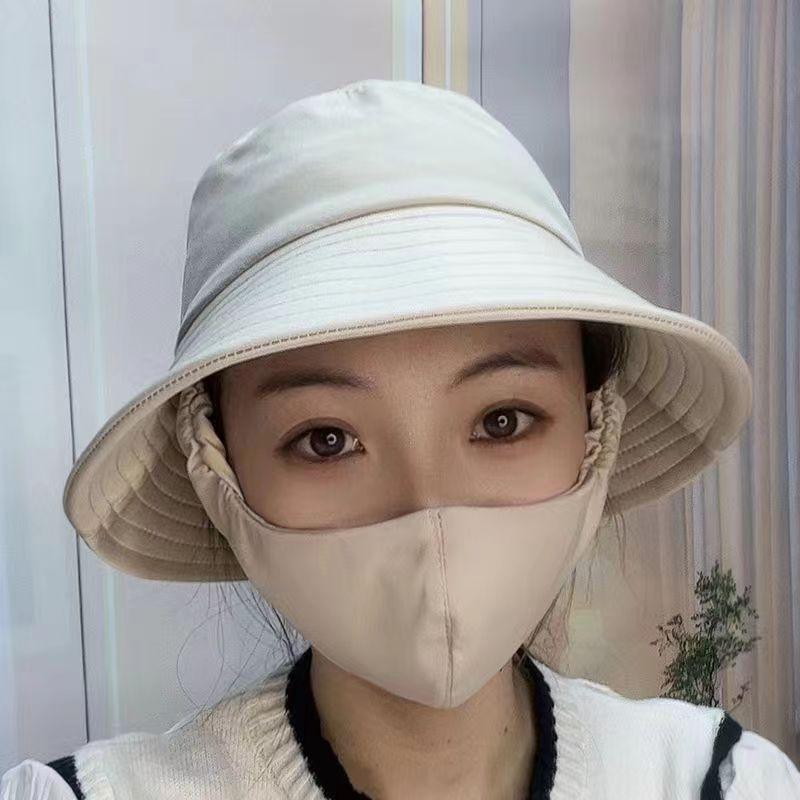 Full face sun protection,large brim, shawl, sun hat, women's neck protection, integrated anti-ultraviolet face protection,fisherman's exposed ponytail