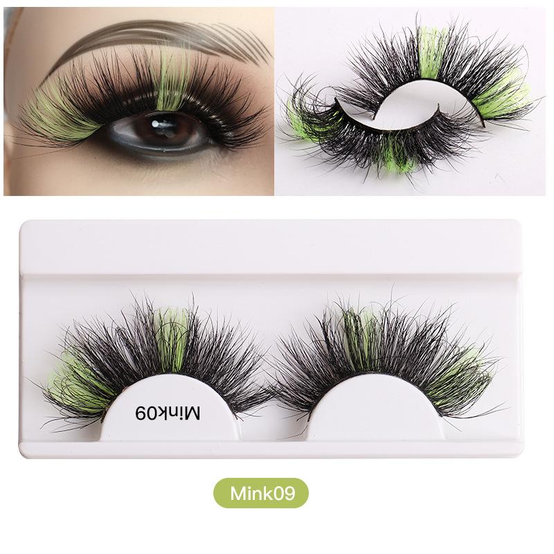 8D Colored Mink Hair False Eyelashes Natural Docile Thick Eyelashes