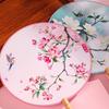 Half Transparent Round Hand Fan Long Handle Silk Fan Hanfu Embroidered Fan  Dance Performance