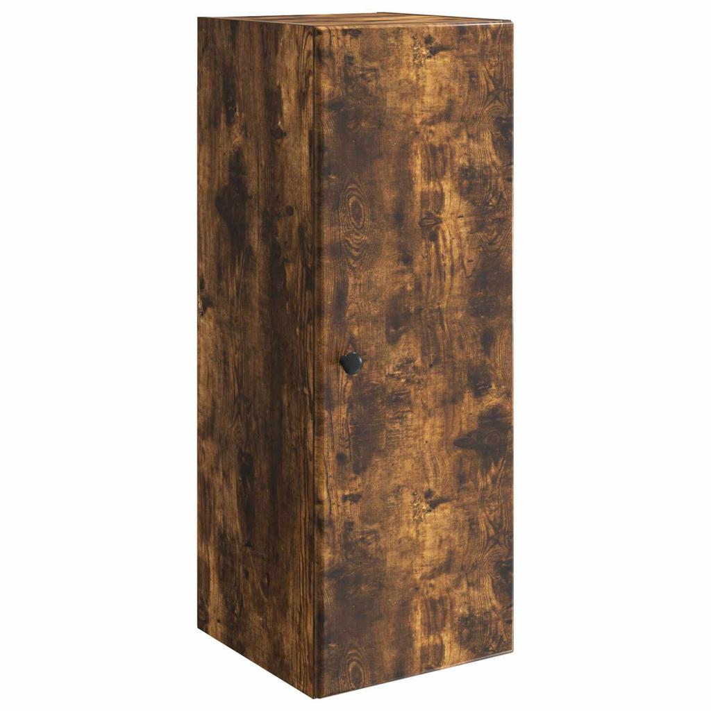 Wall Mounted Cabinet Smoked Oak Finish 33 X 34.5 X 90 Cm Particleboard