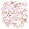 10pcs Random Mixed Styles Enamel Charm Heart Flower Cross Cat Butterfly Pendants for Bracelet Necklace DIY Jewelry Craft Making