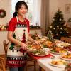 Christmas Apron New Creative Printed Polyester Apron Holiday Decoration Party Home Kitchen Anti-fouling Apron
