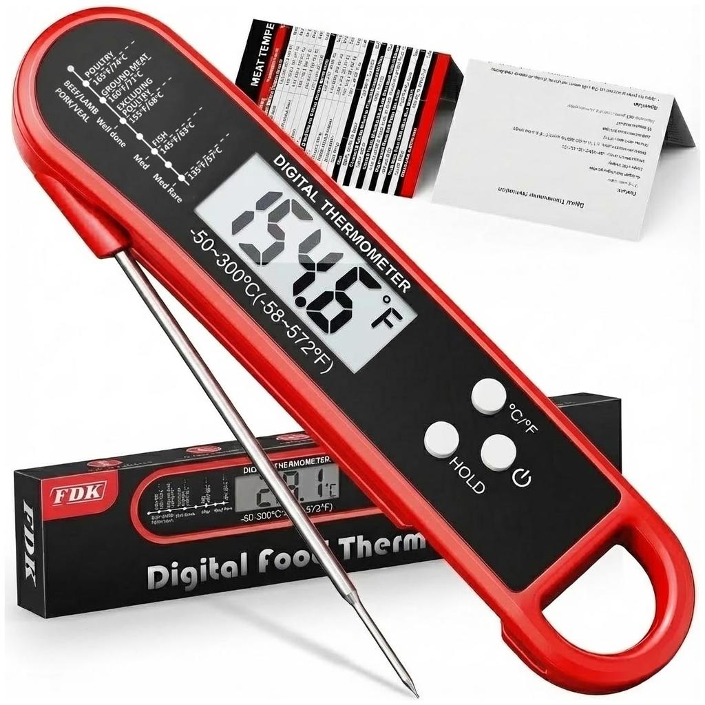 Digital Meat Thermometer for Cooking and Grilling - Instant Read Food Thermometer Strong Magnet and Calibration