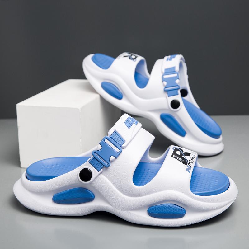 

Мужские сандалии из ЭВА с принтом, увеличивающие рост, тапочки с толстой подошвой, удобные дышащие уличные тапочки 39-40