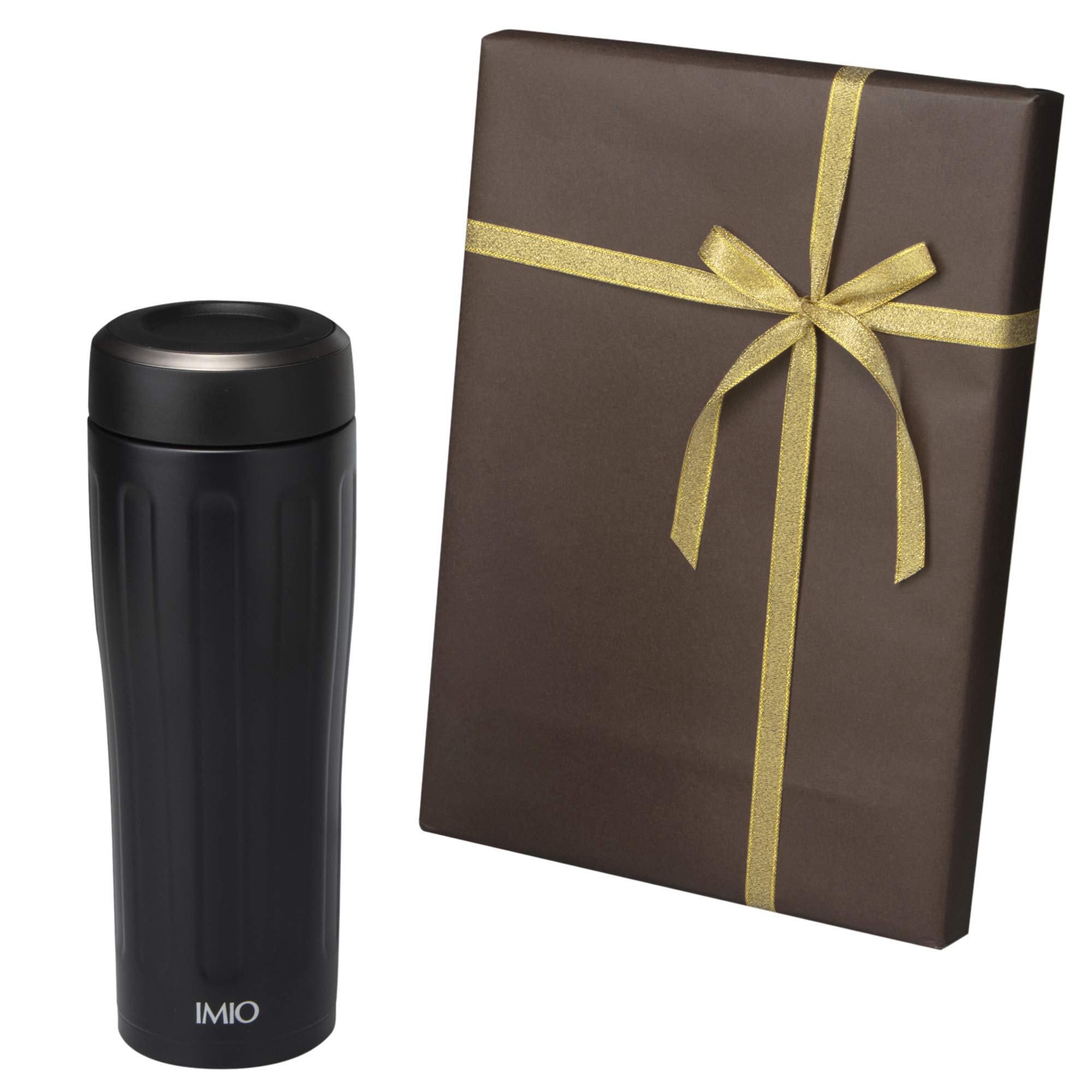 

in wrapping Tumbler Black x x cm Imio 480 ml in brown [Wrapped paper] 7.7 7.7 21.2 (wrapped paper) чёрный