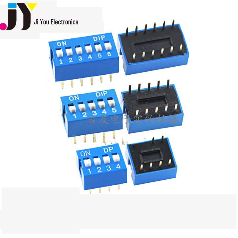 2.54mm Red/Blue DIP Switch, 2-10 Position Flat Lever Toggle Encoder