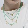 Collier Luxenter en argent 925 et cristal vert avec finition en or jaune 18k - Luna