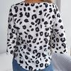 GMXIA Moda damska Casual Lato Nadruk w panterkę Rękawy 1/2 Dekolt w kształcie litery V Luźne bluzki i sznurowane szyfonowe topowe koszule