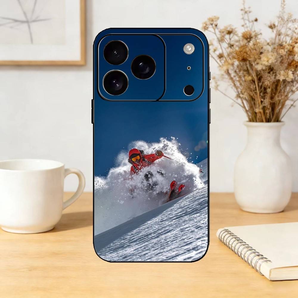 S-Snowboarding Sports Phone Case For iPhone 17,16,15,14,13,12,11 Plus,Pro Max,SE4Soft Silicone Black Cover