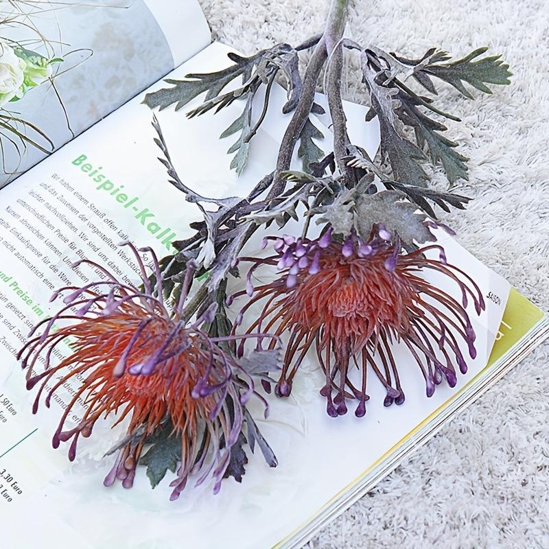 1 Stück künstliche Blumen Krabbenkralle Chrysantheme 2 Köpfe Fake Flowers für Heimzimmerdeko Hochzeitsdekoration DIY Vasenornament