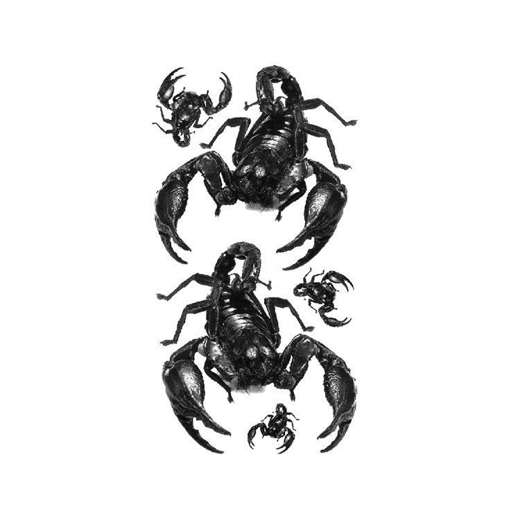 Scar Snake Spider Scorpion Animal Water Transfer Waterproof Tattoo Sticker Sample Spoofing Horror Set