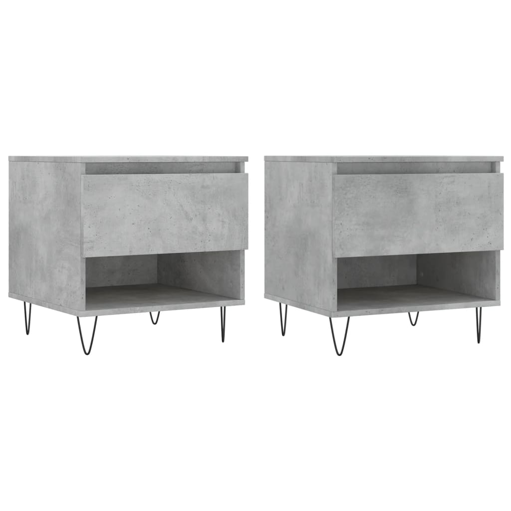 Coffee Tables 2 Pcs Concrete Grey 50 X 46 X 50 Cm Particleboard