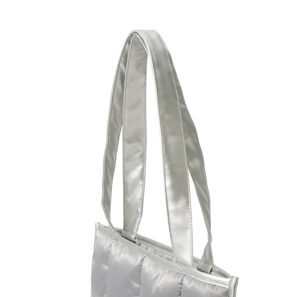Francfranc Silver Quilted PC Tote Bag for 13-16 Inch Computers