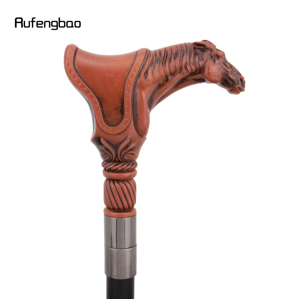 Red Resin Horse Head Animal Fashion Walking Stick Decorative Cospaly Vintage Party Fashionable Walking Cane Crosier 94cm