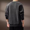 Men's American Retro Brushed Jacquard Patchwork Round Neck Sweatshirt