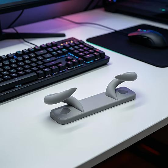 DYS 3D Printed Angled Horn Handle Stand, Universal Controller Holder with Anti?Slip Base, Creative Rack for PS5 Xbox PC Gaming Controllers, Desktop