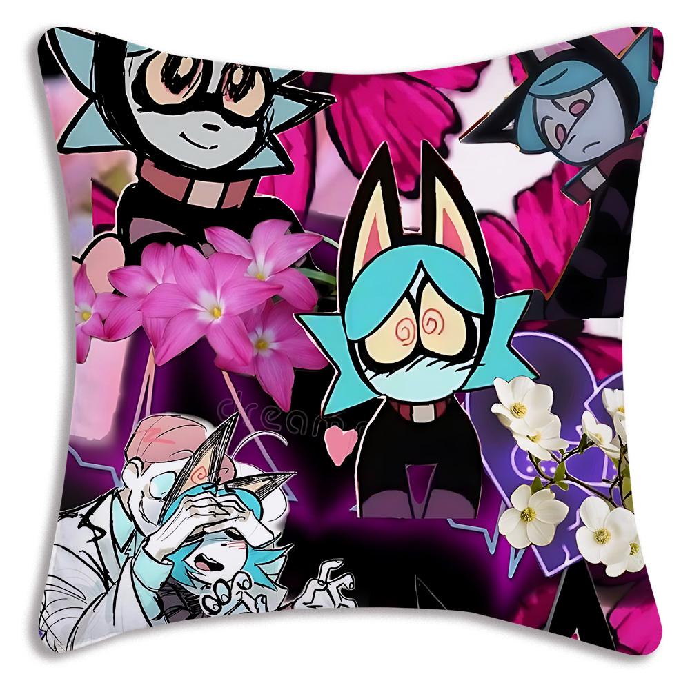 Anime P-Psychocuties Pillow Covers Cartoon Sofa Decorative Home Double-sided Printing Short Plush Cute Cushion Cover