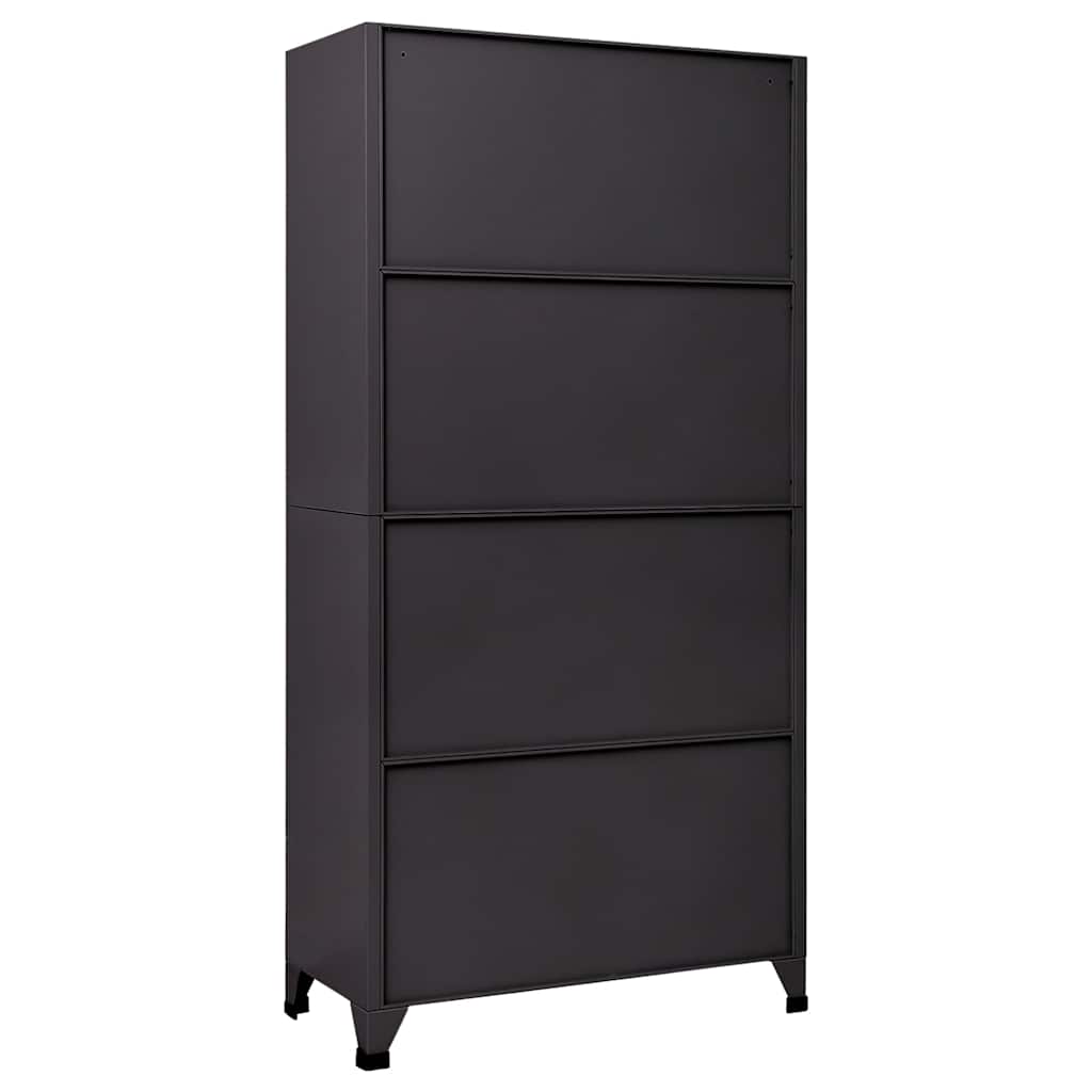 Locker Cabinet Anthracite and White 90 x 40 x 180 cm Steel