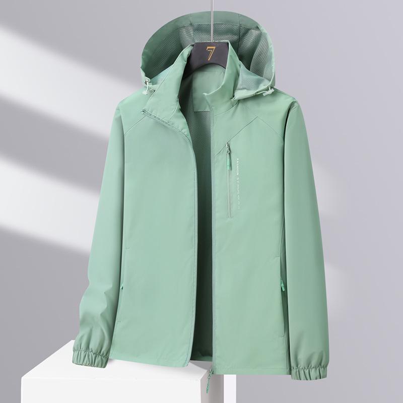 Winddichte Kapuzenjacke für Damen: Lässiger lockerer Trenchcoat für Frühling/Herbst, Abnehmbar, Paarkleidung.