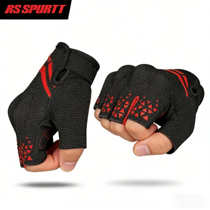 RS SPURTT RS09 Handschuhe Moto Polyester Mikrofaser Dünn Atmungsaktiv Anti-Rutsch Herren Damen Sommer Halbfinger Motorrad Reithandschuh