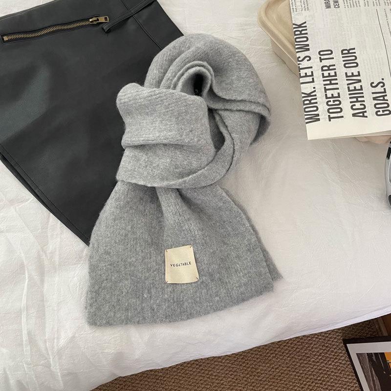 Korean Style Faux Cashmere Snood: Unisex Versatile Solid Color Scarf Shawl for Autumn and Winter