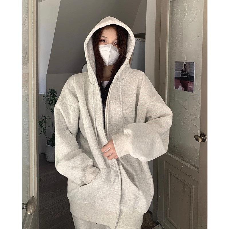 Women's Oversized Hooded Sweatshirt - New 2024 Spring/Autumn Loose Fit Cardigan
