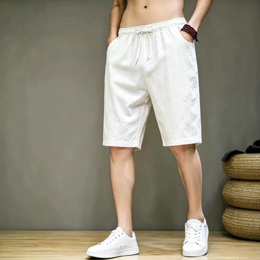 Linen Casual Shorts New Men's Summer Loose Outer Wear Five-point Pants Thin Cotton and Linen Five-point Pants