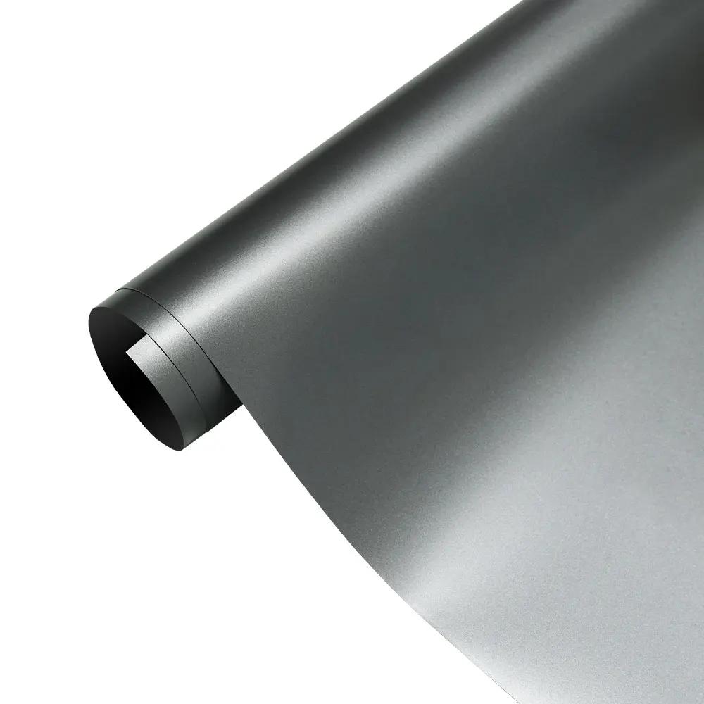 Pellicola per Car Wrapping Colore Grigio Carbone Metallizzato Opaco Pellicola Vinilica a Cambio Colore PET Adesivo Senza Bolle Wrapping Accessori Auto Decalcomanie Auto