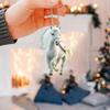 2D Acrylic Christmas Pendant Flat White Horse Car Pendant Pendant Chain Key Hanging Ornaments N5D7