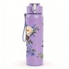 1PC Blue White Mixed Rose Flower Bouquet Print 750ml Color Plastic Sports Water Bottle Leakproof Flip Straw Lid Suitable for Sports Office Home Use